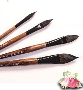 High Grade 777SQ Oval Wash Art Brushes Squirrel Hair Oak Wooden Handle Artist Tool Watercolor Acrylic Painting Supply