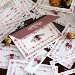 Vintage Flower Frame Craft Paper Hollow Out Die-Cut Label Memo Pad Book Junk Journal Scrapbooking Card Material Stationery Stationery