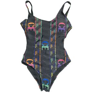 Sexy Backless Swimwears Women One Piece Swimsuit Letters Printed Bathing Suit with Padded