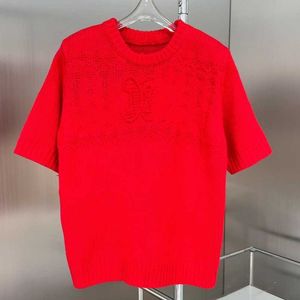 Womens Designer t shirt 2023 Summer Net Red High Edition Loose Simple Versatile Round Neck Sleeve T-Shirt