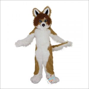 2024 Halloween Brown Fox Dog Husky Mascot Costume Suit Party Dress Christmas Carnival Party Fancy Costumes Adult Outfit