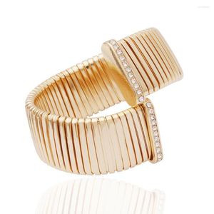 Bracelets de charme Big Glass for Woman Ajustável Ajuste Americano Exageramento Ampla Primavera Spring Rhinestone Bangle Madera Bride Pulseiras