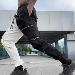 Herren Hosen Cargohosen 2021 Neue Männer Sport Freizeithosen Trendy Lose Gerade Reflektierende Lauftrainingshose Jogger Hosen Für Männer Z0410