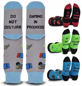 NÃO PERTURBE I039M GAMING Letter Printing Stocking Cartoon Socks Adulit Sport Running Sock Presente de Natal CPA32627497416