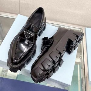 womens loafers shoes chunky Loafers designer women pointed toe platform heels loafer moccasins real leather black white patent block heel Loafer formal flats Shoes