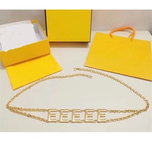 Designer Frauen Taille Kette Mode Gold Kette Gürtel Luxus Brief Metall Buchstaben Einstellbare Trend Damen Gürtel Kleid Dekoration mit Rock