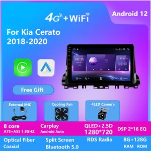 DSP IPS QLED ekran Video Android 12 Otomobil Radyosu Kia Cerato için Multimedya Video Oynatısı 2018-2020 Kablosuz Carplay Auto