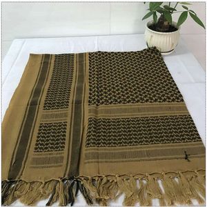 2023 Cotton Tactical Turban 110*110 cm Jacquard Weave Arabic Outdoor Square Shemagh Keffiyeh Military Tactical Palestina för män M276C