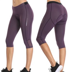 Cycling Pants Santic Women Cycling Shorts Pro fit 4D Padding Bicycle Cropped Pants Breathable Mesh Reflective High Elasticity Leggings 231109