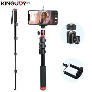 Selfie Monopods Kingjoy Selfie Stick Monopod Action Video Kamera Tripod Telefon için Akıllı Telefon Üniversitesi GoPro Kamera iPhone Samsung Q231110