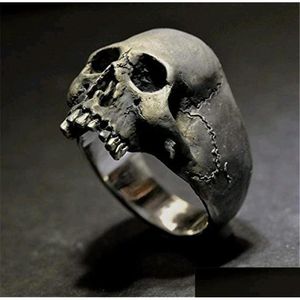 Cluster Rings Selling Rock Gothic Skl Ring Punk Jewelry Mens Halloween Gift Retro Drop Delivery Dhgarden Dhld6