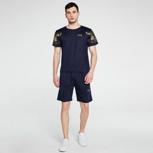 Tute da uomo Estate Tuta sportiva da uomo 2 T-shirt stampata a maniche corte Lash Pantaloncini da jogging Taglia europea Pista da fitness all'aperto E