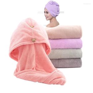 Handduk Strong Absorbent Girl's Magic Microfiber Shower Cap Bath Women Dry Hair Snabbmjuka kvinnors huvudduk