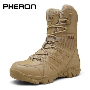 Stiefel Männer Hohe Qualität Marke Military Leder Stiefel Special Force Tactical Desert Combat männer Stiefel Outdoor Schuhe Stiefeletten Zapatos 231109