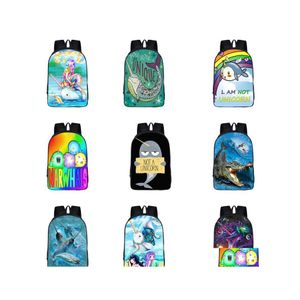 Geschenkpapier Student Meerjungfrau Rucksack 10 Design Benutzerdefinierte 3D Mädchen Rucksäcke Hohe Kapazität Schultasche Junge Reißverschlusstaschen 06 Drop Delivery Home Dh8Dm