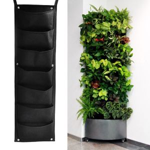 Plantadores Pots 7/6/7/9 Bolsos verdes Black Grow Grow Grow Wall Planter pendurada plântula de bolsa cultivando jardim de legumes vivos Ponto de flores