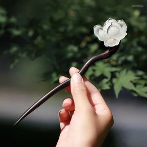 Haarspangen Stick Magnolia Haarnadel Sandelholz Schrumpfen Blume Chinesische Hanfu Alten Stil Tägliche Walking Zubehör Für Frauen