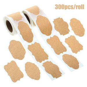 Wall Stickers 300Pc/roll Kraft Sticker Paper Label Blank Christmas Gift For Jar Candle Glass Bottle Office Classification Kitchen