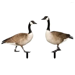 Garden Decorations 2 Pcs Outdoor Sign Duck Card Ornament Acrylic Stake Yard Animal Stakes Wood Pile 27X28.6CM