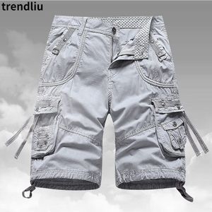 Pantaloncini da uomo Summer Tinta unita Tactical Cargo Khaki Jogger Military Cotton Casual Loose 230410