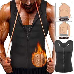 Mäns kroppsformar herre shaper bastu kostym svett väst bantning midje tränare viktminskning skjorta fett träning tank toppar format med