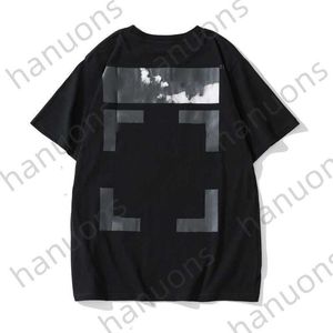 Men's T-shirts Fashion Brand Oil Painting Arrow Round Neck Short Sleeve and Women's Lovers' Wear Printed Letter x the Back Print