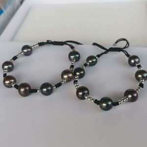 Strand Wonderful Black Fresh Water Pearl Bracelet Handcraft Jewelry