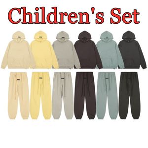 Ess hoodies babykläder sätter barnkläder tröjor byxor set flickor pojkar varm löst hoody chirldren designer streetwear