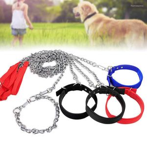 Dog Collars Heavy Duty Metal Enchain Leash Strong Control Chrome Plating Chain Outdoor Pet Puppy Traction Rope Anti Bite Iron