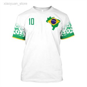 T-shirty męskie 2022 Brazylijska drużyna narodowa Sports Fitness Fashion Fasher krótkie rękawowe T-THIRT FOR Men World Football T SHIRTS Koszulki piłkarskie Tops M230409