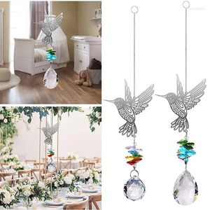 Dekoracje ogrodowe 2pcs Suncatcher Crystal Hummingbird Wisiant Prisms Wiszący Ozdoba Dekoracja domu