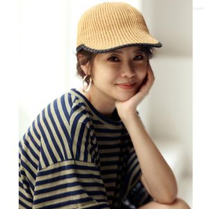 Wide Brim Hats MICOCO A2122C Retro Casual Neutral Color Bag Edge Travel Versatile Grass Sun Baseball Cap Women