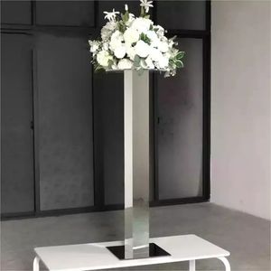 Dekoration Mirror Gold Silver Akryl Flower Stand Centerpieces For Wedding Tabell 776