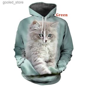 Herrtröjor tröjor coola katttryck 3D huva tröjor vår och höstsäsong män/kvinnor lämpliga hipster katter hoodies tröjor S-5XL Q231110