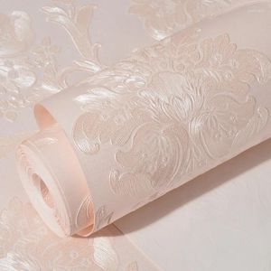 Wallpapers luz rosa medidores rolo papel de parede auto adesivo 3d flor luxo adesivo para decoração casa sala estar quarto capa