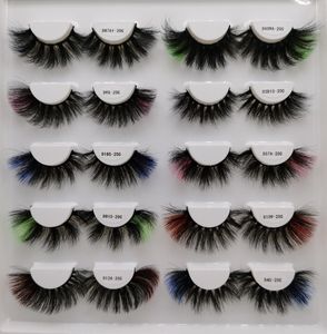 Mescola il colore da 20 mm Fucice Lashes Ombre Colateful Oylashes Bulk Dramatic Deluffy Falso ciglia false ciglia colorate per le ciglia colorate per cosplay3457329