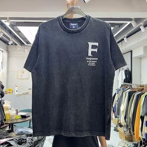 2023SSレター刺繍ティーTシャツ男性女性品質ヴィンテージTシャツTOPS TEE