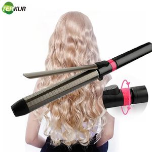 Curling Irons Professional Hair Curler Rotating Curling Iron Wand med Tourmaline Ceramic Anti-Scaling Isolated Tip Waver Maker Styling Tool 231102