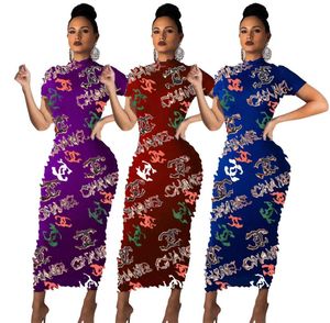 レディースカジュアルドレス2023夏の新しいファッションプリントドレスセクシーなスリムフィットラグジュアリーブランド女性ドレス