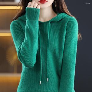 Women's Hoodies Autumn And Winter Cashmere Hoodie Women's Loose Lazy Pullover Sweater With Cap Bottom Long Sleeve