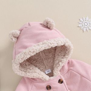 Casaco para baixo crianças menina jaqueta de veludo cores contraste manga longa botão com capuz cardigan inverno para infantil primavera outono outwear