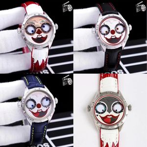 Montres Luxury Mens Designer Womens Par Clone Watch 36mm Clown rostfritt stål läderarmband med högkvalitet u1top lysande vattentät safirglas AAA