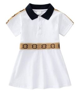 Baby Girl Księżniczka sukienka Summer Polo Szyjka z krótkim rękawem Polo Szyjka dla dzieci sukienka dla dzieci sukienka dla dzieci