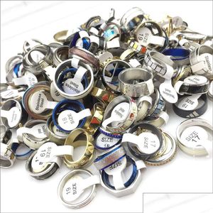 Band Rings Wholesale 50 peças / lote de moda titânio aço de aço de estilo misto de estilo parto deking jóias de jóias