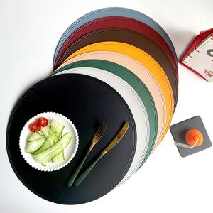 38cm PU Leather Oil Coaster Tableware Pad Resistant Non-slip Kitchen Placemat Accessories Mug Dining Table Mat Napkin Home