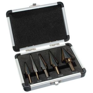 Freeshipping 5st/Lot Step Drill Bit Set HSS Cobalt Multiple Hole 50 Size Sae Step Borr Metal Borrning av träbearbetningsverktyg MBJAW