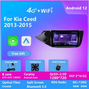 Android 12 IPS 2.5D Video GPS Player para Kia CEED 2013-2015 Suporte 4G LTE embutido CarPlay DSP no DVD