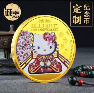 Arts and Crafts Virtual coin Three dimensional color printing embossed gold and silver plated commemorative coin