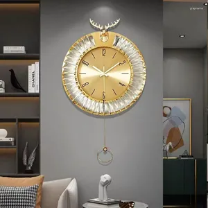 Orologi da parete 82 * 45 cm Orologio decorativo moderno e di lusso leggero, creativo, in cristallo, per soggiorno, per la casa