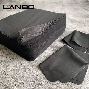 Lente roupas lanbo 100 pçs de alta qualidade cor preta 15*17cm microfibra óculos pano limpeza para lente tela do telefone toalhetes limpeza 231109